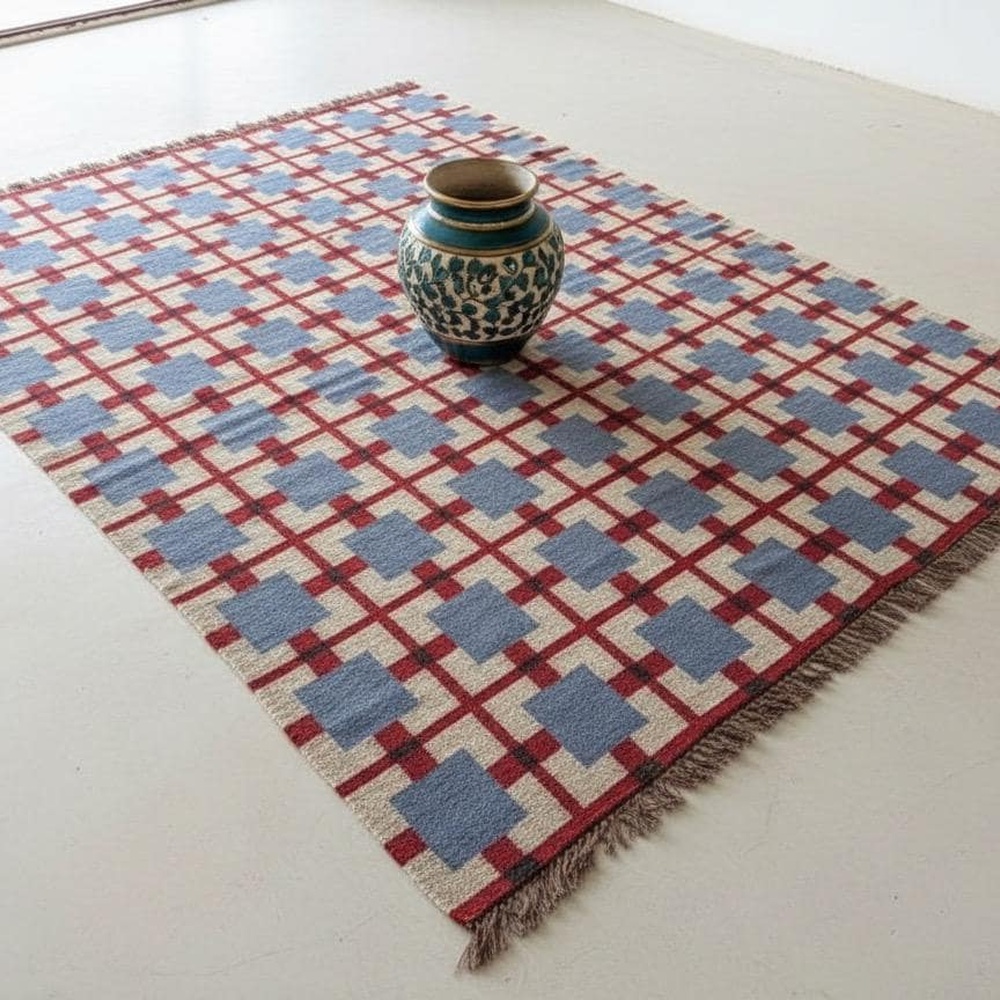 Handcrafted Multicolor Jute Vintage Dhurrie For Home